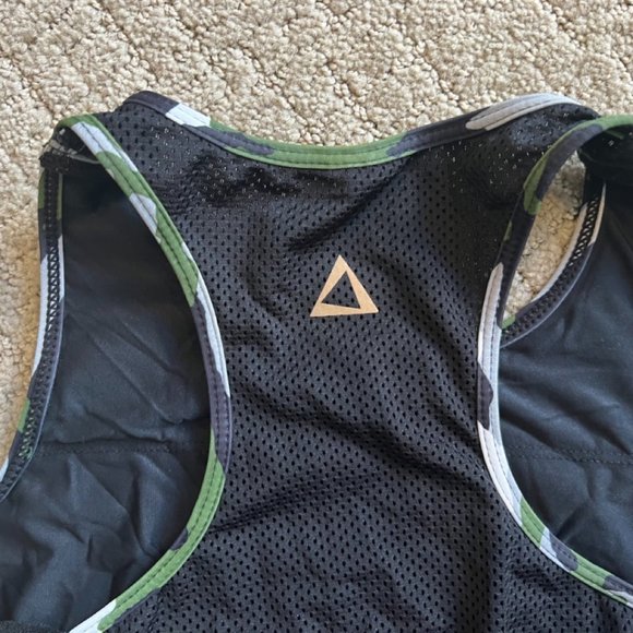 PRISMSPORT Cropped Bra Top Green Patton, Small - Picture 4 of 5